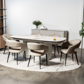 Keys Road Designs Milford Extendable Ceramic &amp; Glass Dining Table