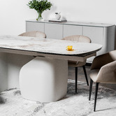 Keys Road Designs Milford Extendable Ceramic &amp; Glass Dining Table