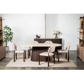 Keys Road Designs Theia Travertine-Look Dining Table