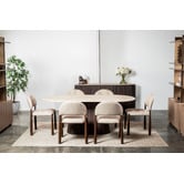 Keys Road Designs Theia Travertine-Look Dining Table