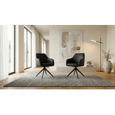 Keys Road Designs Alexei Faux Leather Swivel Dining Chairs