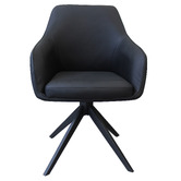 Keys Road Designs Alexei Faux Leather Swivel Dining Chairs