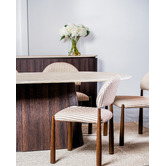 Keys Road Designs Theia Travertine-Look Dining Table