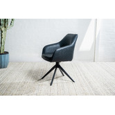 Keys Road Designs Alexei Faux Leather Swivel Dining Chairs