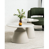 Keys Road Designs 2 Piece Shara Round Ceramic Coffee Table Set