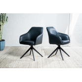 Keys Road Designs Alexei Faux Leather Swivel Dining Chairs