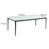 Keys Road Designs Miami Ceramic &amp; Glass Outdoor Dining Table