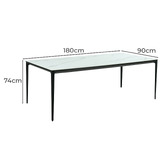 Keys Road Designs Miami Ceramic &amp; Glass Outdoor Dining Table