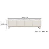 Keys Road Designs Milford Ceramic &amp; Glass Lowline TV Unit