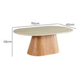 Keys Road Designs Wesley Oval Travertine-Look Coffee Table