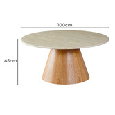 Keys Road Designs Wesley Round Travertine-Look Coffee Table