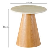 Keys Road Designs Wesley Travertine-Look Side Table