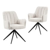 Keys Road Designs Karter Swivel Chenille Dining Chairs