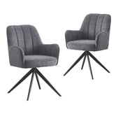 Keys Road Designs Karter Swivel Chenille Dining Chairs