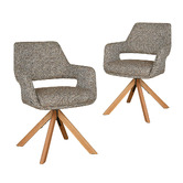Keys Road Designs Kassi Chenille Swivel Dining Chairs