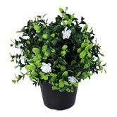 Botanic Artisan 20cm Potted Faux Flowering Boxwood Plant