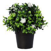 Botanic Artisan 20cm Potted Faux Flowering Boxwood Plant