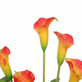 Botanic Artisan 50cm Potted Faux Flowering White &amp; Orange Calla Lily Plant