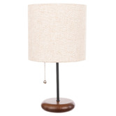 The Home Collective Berlin Linen Table Lamp with Pull Cord