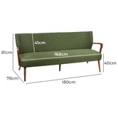 The Home Collective Cooper 3 Seater Upholstered Sofa