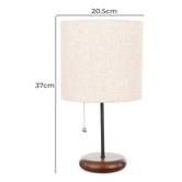 The Home Collective Berlin Linen Table Lamp with Pull Cord