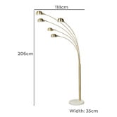 The Home Collective Seymour Marble &amp; Iron 5 Light Floor Lamp