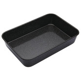 MasterPro Black Rectangular Carbon Steel Roasting Pan
