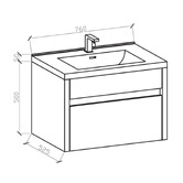 Belbagno Alexandra 760mm White Wall Hung Single Vanity