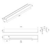 Belbagno H Collection 1200mm Matte White Solid Surface Shower Shelf