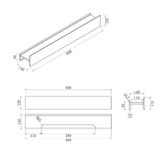 Belbagno H Collection 800mm Matte White Solid Surface Shower Shelf