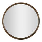 Hub Living Harlan Round Oak Wood Wall Mirror