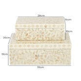Hub Living 2 Piece Cheyenne Capiz Shell Inlay Decorative Box Set