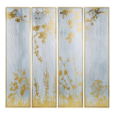 The Home Collective Mettalic Ink Framed Canvas Wall Art Quadriptych