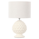 The Home Collective 43cm White Sculpted Knox Table Lamp