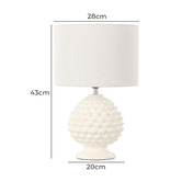 The Home Collective 43cm White Sculpted Knox Table Lamp