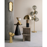 The Home Collective 38cm Ellis Steel &amp; Glass Table Lamp
