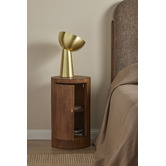 The Home Collective 38cm Ellis Steel &amp; Glass Table Lamp
