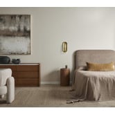 The Home Collective Taupe Leia Queen Velvet Bedhead