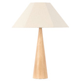 The Home Collective Hastings Rubberwood &amp; Linen Table Lamp