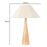 The Home Collective Hastings Rubberwood &amp; Linen Table Lamp