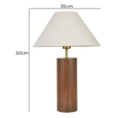 The Home Collective Carson Rubberwood &amp; Linen Table Lamp