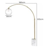 The Home Collective Reno Marble &amp; Glass Floor Lamp