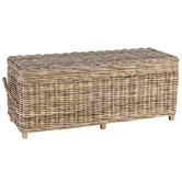 The Home Collective Natural Aubusson Kubu Rattan Storage Ottoman