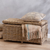 The Home Collective Natural Aubusson Kubu Rattan Storage Ottoman