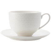 Maxwell &amp; Williams White Basics Diamonds 220ml Teacups &amp; Saucers