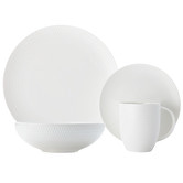 Maxwell &amp; Williams 16 Piece White Basics Diamonds Dinner Set