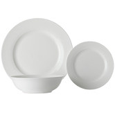 Maxwell &amp; Williams 12 Piece White Basics European Rim Porcelain Dinner Set
