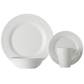 Maxwell &amp; Williams 16 Piece White Basics Cosmopolitan Rim Porcelain Dinner Set