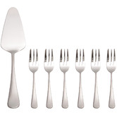 Maxwell &amp; Williams 7 Piece Cosmopolitan Stainless Steel Cake Server &amp; Fork Set