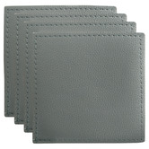 Maxwell &amp; Williams Grey Table Accents Faux Cowhide Leather Coasters